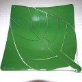 Art-glass-plate-green-leaf-1